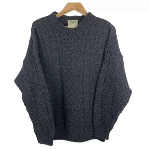 SOLD Carraig Donn Irish Fisherman Wool Sweater L